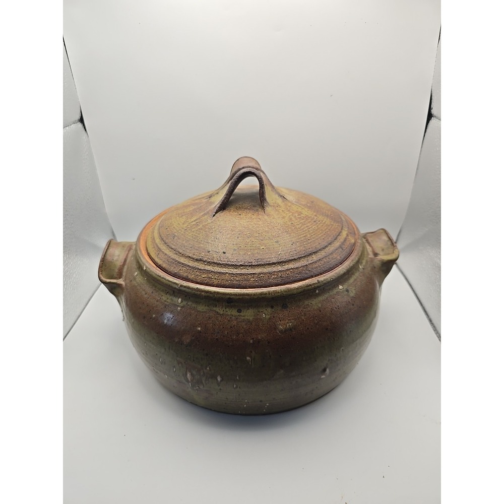 Enormous Art Pottery  Stoneware Lidded Crock Pot Tureen Vessel Signed